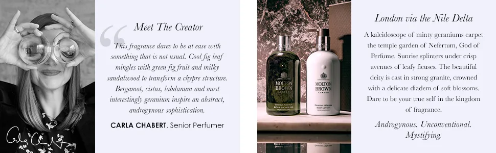 Molton Brown Geranium Nefertum Bath & Shower Gel - product information 3