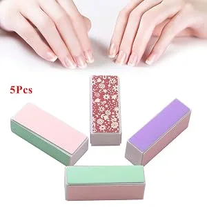YIMART 5Pcs/set Nail Art Buffer Block Nail File For Nail Polish UV Gel Manicure Pedicure Buffing Sanding Polish (Flower) - product information 10