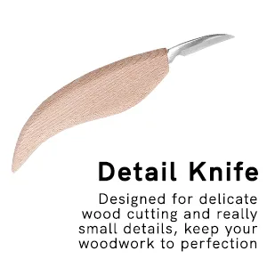 Gaxcoo Whittling Knife Wood Carving Tools Kit for Beginners  Kids  Spoon  Clay  Curved Blade  Fruit  Hook Knife 4 Pcs - detail knife