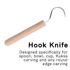 Gaxcoo Whittling Knife Wood Carving Tools Kit for Beginners  Kids  Spoon  Clay  Curved Blade  Fruit  Hook Knife 4 Pcs - hook knife