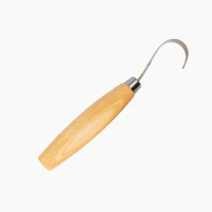 Morakniv 163 Double-Edged Stainless Steel Hook Knife With Leather Sheath For Wood Carving - Full Rat-Tail Tang