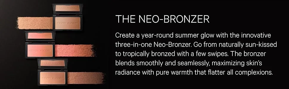 Kevyn Aucoin The Neo-Bronzer  Sundown Deep: 3 in 1 makeup palette. Highlighter  blush & bronzer in one smooth gradient makeup compact. Shimmer & matte in light  medium & deep. Sun-kissed to bronzed. SUNDOWN DEEP (neo-bro... - contour kit highlighter sculpting shading powder blush skin tone face beauty makeup bronzer