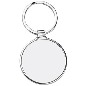 O BOSSTOP 10PCS Sublimation Blanks Keychains Metal Round Key Rings for Heat Press Round - round metal sublimation keychain
