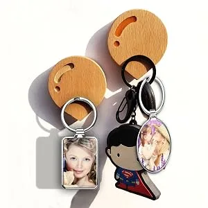 O BOSSTOP 10PCS Sublimation Blanks Keychains Metal Round Key Rings for Heat Press Round - Sublimation Keychains