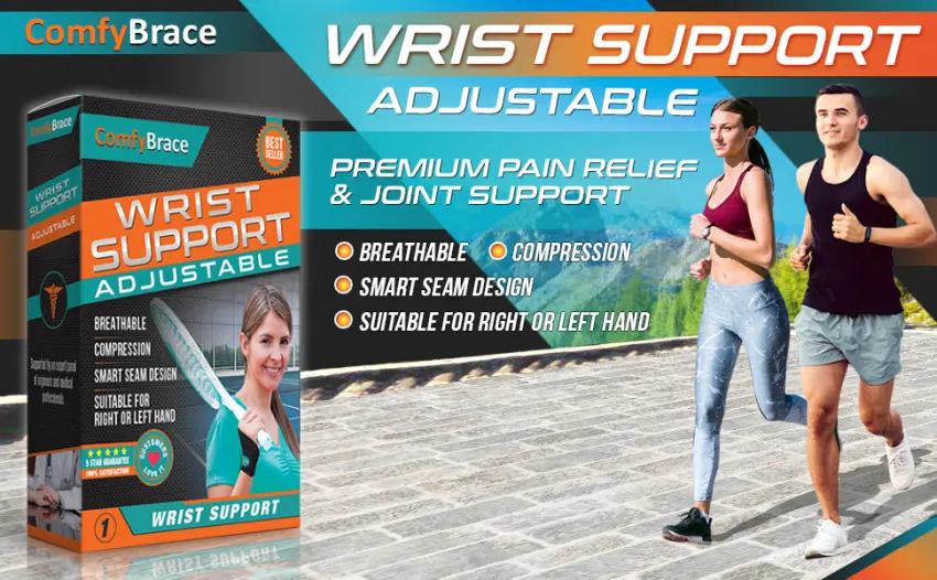 ComfyBrace-Premium Lined Wrist support. /Wrist Strap/Carpal Tunnel Wrist Brace/Arthritis Hand Support -Fits Both Hands-Adjustable Fitted - product information 2