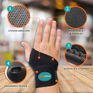 ComfyBrace-Premium Lined Wrist support. /Wrist Strap/Carpal Tunnel Wrist Brace/Arthritis Hand Support -Fits Both Hands-Adjustable Fitted - product information 5