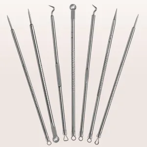 Blackhead Remover  7-in-1 Stainless Steel Pimple Extractor Tool Acne Removal Kit by HAWATOUR - Blackhead Remover