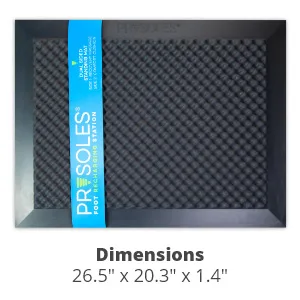 PR Soles Foot Recharging Station | The Dual Sided Standing Desk Mat | Active Recovery for your Feet - dimensions