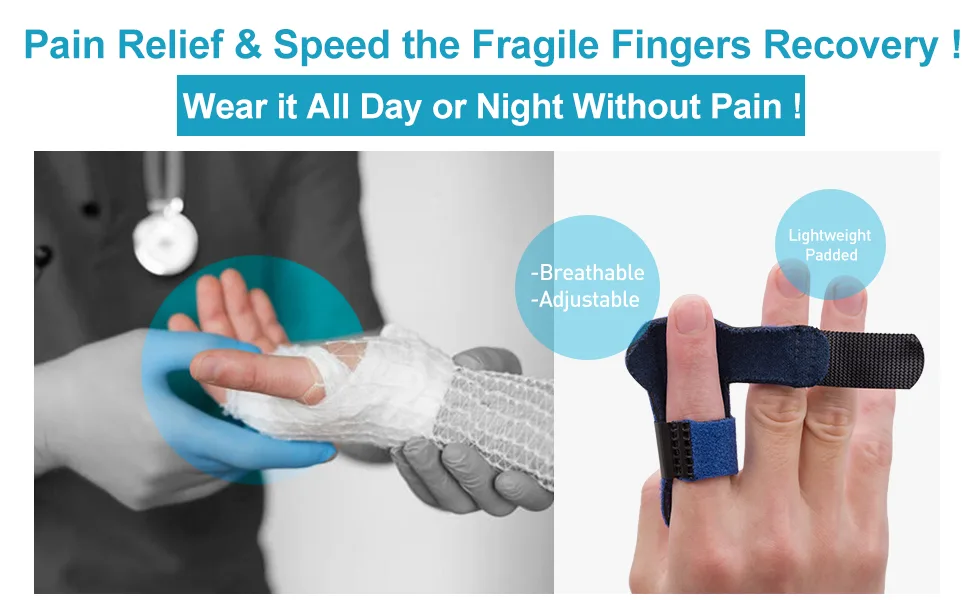 Trigger Finger Splints  Finger Brace for Pain Relief Sport Injuries  Basketball  Senior Tendon Release Blue - product information 14