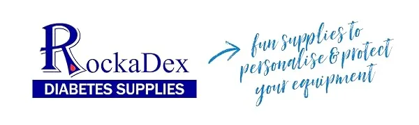 Dexcom G6 Adhesive Patch  Water Resistant  Strong Adhesive Patches.   (Black) - RockaDex logo and text fun supplies to personalise and protect your equipment