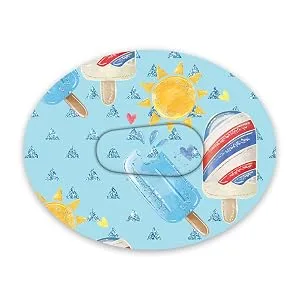 Dexcom G6 Adhesive Patch  Water Resistant  Strong Adhesive Patches.   (Lime Green) - Dexcom G6 patch with Ice Cream and Sun design