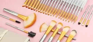 Makeup Brushes Set  32pcs Blue Premium Cosmetic Make Up Brushes Foundation Blending Blush Concealer Shader Eyeshadow Eyeliner Compatible withTravel Makeup Bag - product information 2