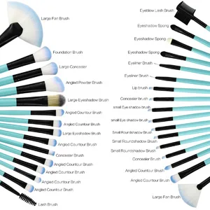 Makeup Brushes Set  32pcs Blue Premium Cosmetic Make Up Brushes Foundation Blending Blush Concealer Shader Eyeshadow Eyeliner Compatible withTravel Makeup Bag - product information 22