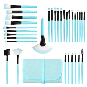 Makeup Brushes Set  32pcs Blue Premium Cosmetic Make Up Brushes Foundation Blending Blush Concealer Shader Eyeshadow Eyeliner Compatible withTravel Makeup Bag - product information 23