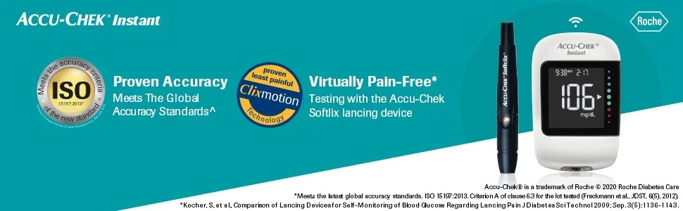 Accu-Chek Instant glucometer with 10 Test Strips Free (White) - product information 2