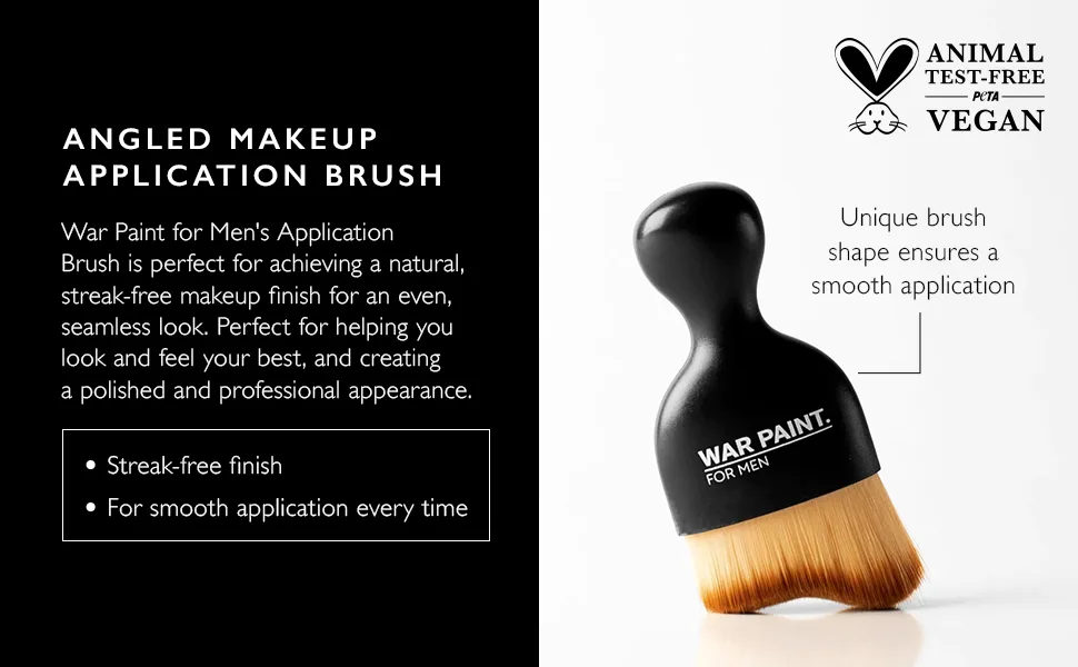 War Paint For Men Angled Makeup Application Brush - Vegan Friendly & Cruelty-Free - Makeup Product For Men - Angled Makeup Application Brush (WPPB1)