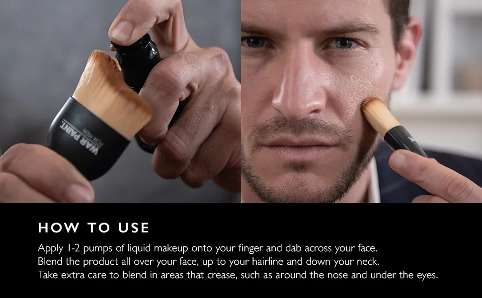 War Paint For Men Angled Makeup Application Brush - Vegan Friendly & Cruelty-Free - Makeup Product For Men - Angled Makeup Application Brush (WPPB1)