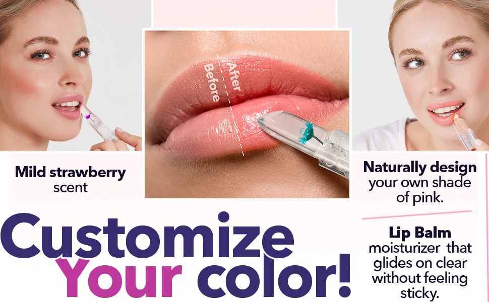 Blossom Moisturizing Custom Color Changing Crystal Lip Balm  Strawberry Scented  Lip Stain Tint  Infused with Real Flowers  3g  Red - moisturizer chapstick chap stick ph balm mood lipstick organic waterproof for women girls gift set