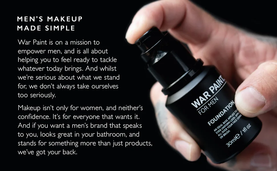 War Paint For Men Medium Coverage Foundation - Vegan Friendly & Cruelty Free - Fathers Day Gift Idea - Natural Looking Face Makeup For Men - Light Shade - 30ml - Medium Coverage Foundation 30ml (WPFDF1)