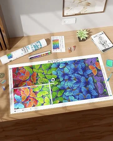 ARTDOT A4 LED Light Board for Diamond Painting Kits  USB Powered Light Pad  Adjustable Brightness with Detachable Stand and Clips A4 Light Pad - CBF3366