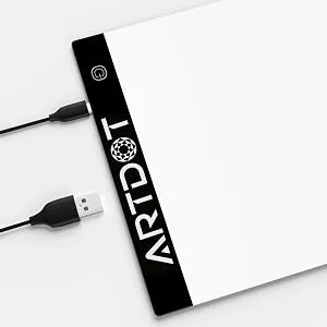 ARTDOT A4 LED Light Board for Diamond Painting Kits  USB Powered Light Pad  Adjustable Brightness with Detachable Stand and Clips A4 Light Pad - diamond art