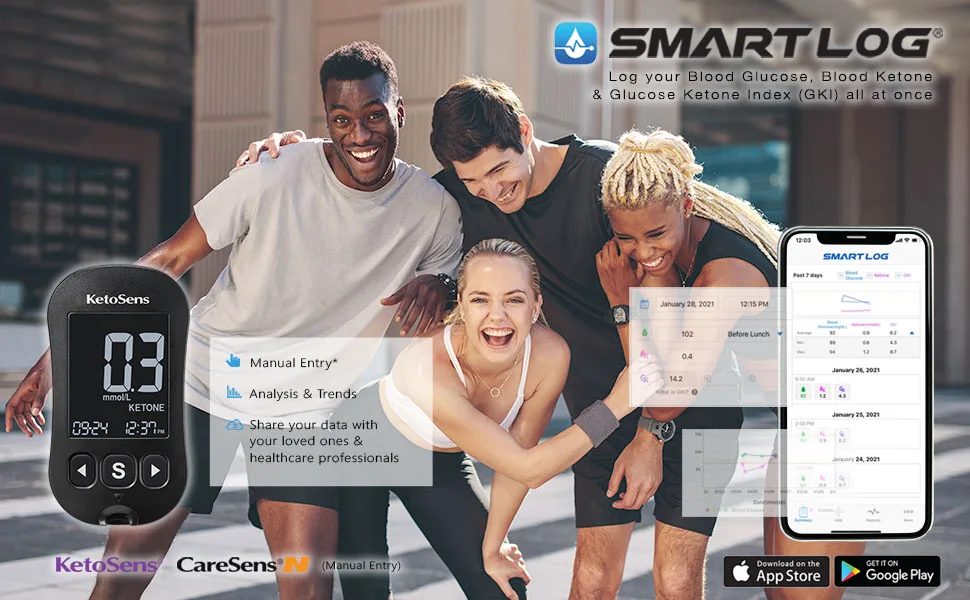 KetoSens Ketone Control Solution for use with KetoSens Blood Ketone Monitor - KetoSens SmartLog Mobile app