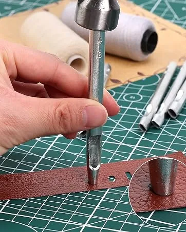 Caydo 400 Set 4 Style Snap Fasteners Kit Including Leather Rivets  Eyelets  Grommets  Binding Screws  Snap Buttons Press Studs kit with Fixing Tools for Thin Leather  Jacket  Jeans Wear - Arc-shaped Punch