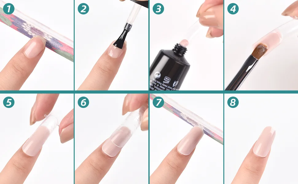 KADS 120PCS Clear Full Cover Dual Nail System Form UV Gel Acrylic Nail Art Mold Artificial Nail Tips with Scale for Extension (MODEL 3) - How to Use Nail Tips Mold