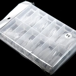 KADS 120PCS Clear Full Cover Dual Nail System Form UV Gel Acrylic Nail Art Mold Artificial Nail Tips with Scale for Extension (MODEL 3) - NAIL EXTENSION TIPS