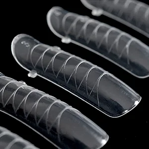 KADS 120PCS Clear Full Cover Dual Nail System Form UV Gel Acrylic Nail Art Mold Artificial Nail Tips with Scale for Extension (MODEL 3) - Precise Scale