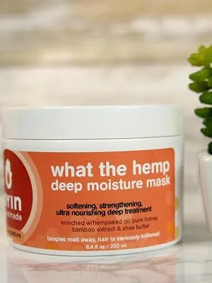 Oyin Handmade What The Hemp Deep Moisture Mask with Hempseed Oil  Pure Honey  Bamboo Extract & Shea Butter |8oz - WHAT THE HEMP