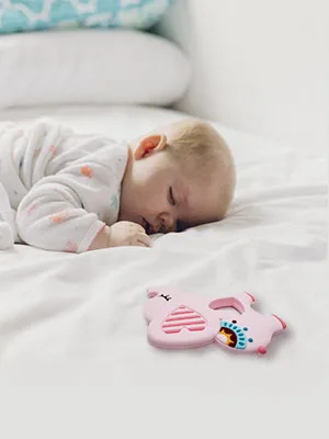 Bigspinach Soft Pink Elephant Teethers for Babies 0-6/6-12 months Silicone Teething Toy Gift for Girls Gum Massager Anxiety Relief Items - babies teething toy