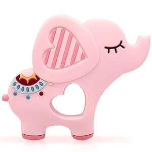 Bigspinach Soft Pink Elephant Teethers for Babies 0-6/6-12 months Silicone Teething Toy Gift for Girls Gum Massager Anxiety Relief Items - product information 5