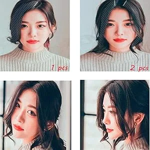 Dsoar 2PCS Wave Side Bang Clip in Bangs Real Human Hair Wave Fringe Hair Extensions(Natural Black Color) 2 PCS Wave Side Bangs Natural Black - wave side bangs human hair clip in bangs