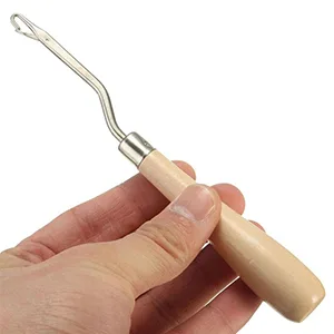 Yushen 39.4 x 59 Inch Blank Rug Hooking Mesh Canvas Kit with Wooden Bent Latch Hook Tool for Latch Hook Rug Tapestry Canvas DIY - latch hook 3