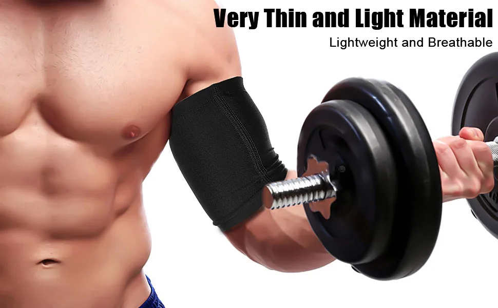 Luwint Thin and Light Upper Arm Sleeve   Biceps/Triceps Tendon Brace Support for Workout  Cycle  Basketball  Volleyball  1 Pair (L) - upper arm sleeves
