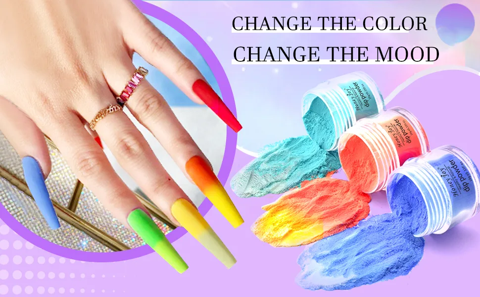 28g/Box Sky Blue and White Temperature Color Change Dip Powder Nails Dipping Nails Long-lasting Nails No UV Light Needed  (W-No.12) - color change dip powder mood change dip powder mood change dipping powder purple red glitter pink