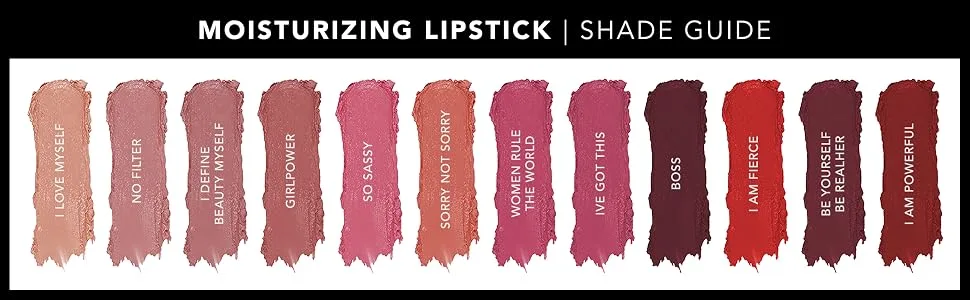 RealHer Moisturizing Lipstick - Girlpower - Deep Mauve - All-Day Hydration - High Pigment  Creamy  Smooth Application - realher, realher makeup, makeup, makeup that empowers, moisturizing, shade guide, lipstick, lips