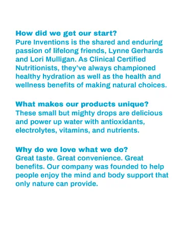 Pure Inventions Tranquility Vanilla - Vanilla and Chamomile Flavored - Water Infusion Drops - No Sugar  Calories  or Artificial Sweeteners - 60 Servings - 2oz - How did we get our start?
