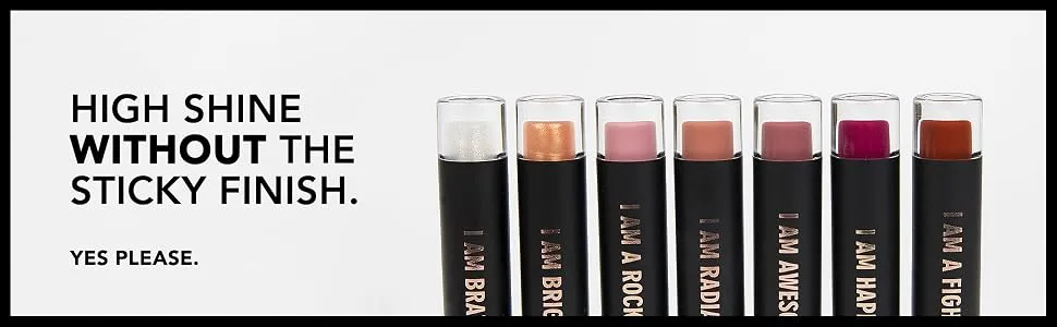 RealHer Lip Gloss - I Am Awesome - Deep Nude/Mauve - Hydrating  Lightweight  High Shine Without Stickiness - Provides Plumper  Fuller Lips - realher, realher makeup, makeup, beauty, empower, gloss, lip gloss, high shine, non sticky, lips