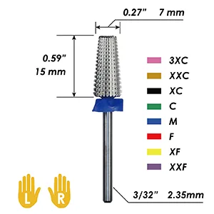 C&I 5 in 1 Multi-function Tapered Shape Nail Drill  Professional Drill Bit for Nail Manicure Machine (XXF) - nail drill, drill bit, nail bit, nail file, nail clean, nail gel