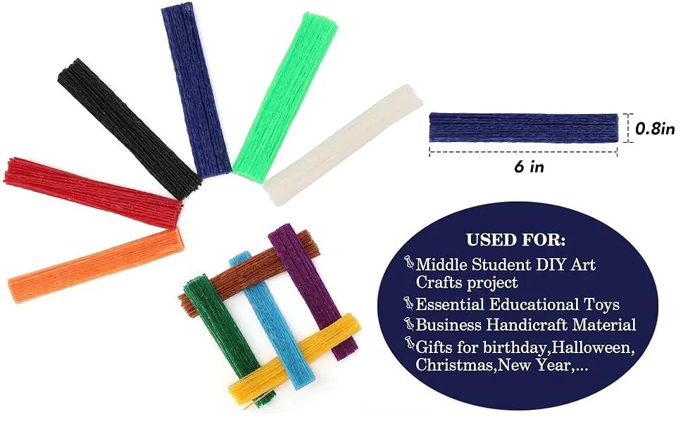 Bofoho 500pc Art Crafts Wax Yarn Sticks Non-Toxic Bendable Sticky Material in Bulk. Perfect Handicraft Gift  Entertainment for Teen Student DIY Project - wax2