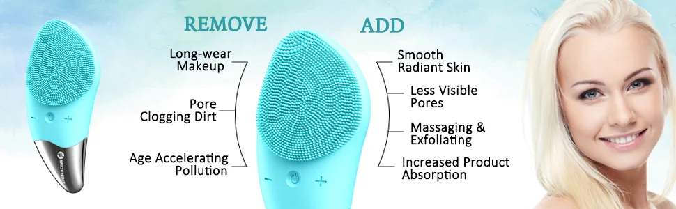 Sonic Facial Cleansing Brush  Refresh Jade - Silicone Electric Face Brush with 3 Function Modes  Waterproof  USB Rechargeable for All Skin Types  Gentle Exfoliating  Deep Cleansing  Massaging (green) - product information 3