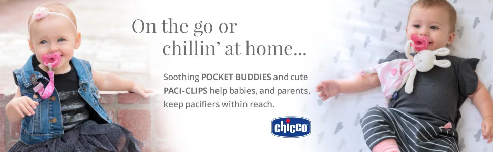 Chicco Universal Two in One Baby Pacifier/Soother Clip/Holder with Universal Loop for Teethers and Small Toys  Plus Soft Attachment Ring Included for Knob Style Pacifiers  Grey/White - product information 1