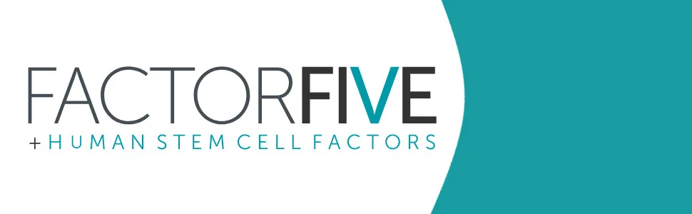 FACTORFIVE Eye and Lash Cream with Human Derived Apidose Stem Cell Growth Factors for Anti Aging  Crows Feet Reduction  and Under-Eye Bags 0.16fl oz/5ml - Factor five logo with blue box on right side