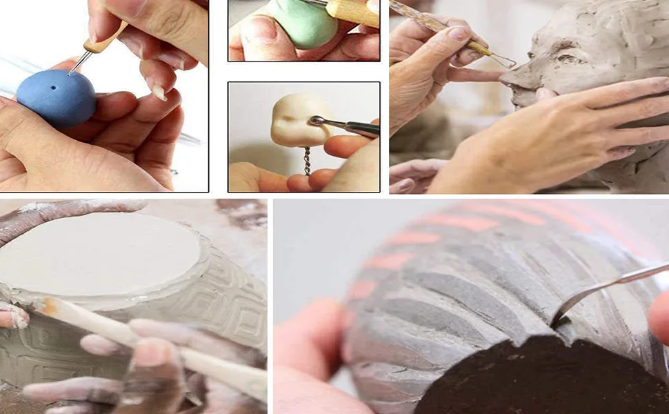 61Pcs Pottery Ceramic Tools & Polymer Clay Sculpting Tools Set for Pottery Modeling and Carving - product information 12
