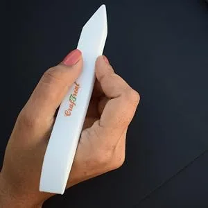 CrafTreat Teflon Bone Folder and Scoring Tool Set - Large  Ergo Square  Lifter and Burnisher - Paper Scorer  Card Folder  Binding Tool  Leather Burnisher - Smooth  Non Stick  Ergonomic Craft Tool - Ergo square bone folder