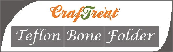 CrafTreat Teflon Bone Folder and Scoring Tool Set - Large  Ergo Square  Lifter and Burnisher - Paper Scorer  Card Folder  Binding Tool  Leather Burnisher - Smooth  Non Stick  Ergonomic Craft Tool - Teflon Bone Folder