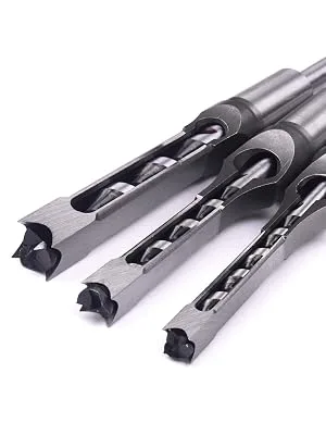 ATOPLEE Square Hole Drill Bit Set 3pcs HSS Woodworking Hole Saw Mortising Chisel Drill Bit Tools 5/16 3/8 1/2 Inch (All of Sizes) - chisel