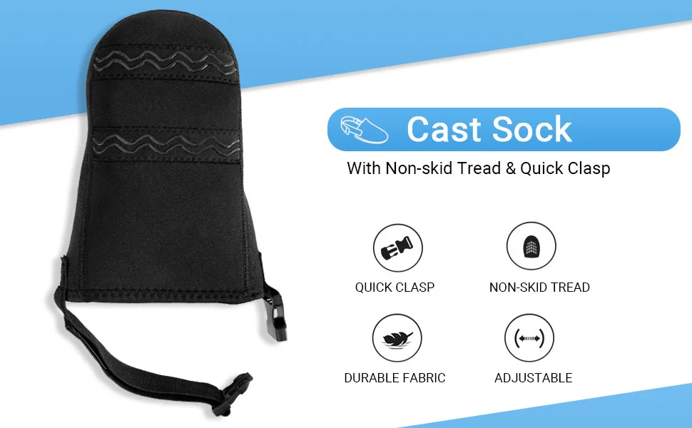 DOACT Cast Sock Cover Foot Toe with Anti-Slip Strap  Protect Cast Walking Boot and Orthosis Splints Braces Clean  Adjustable and One Size Fits Most - product information 6